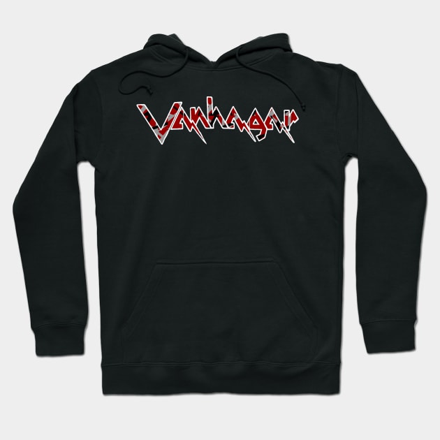 Van Hagar - Original First Album VH logo FrankenStrat Style Hoodie by RetroZest